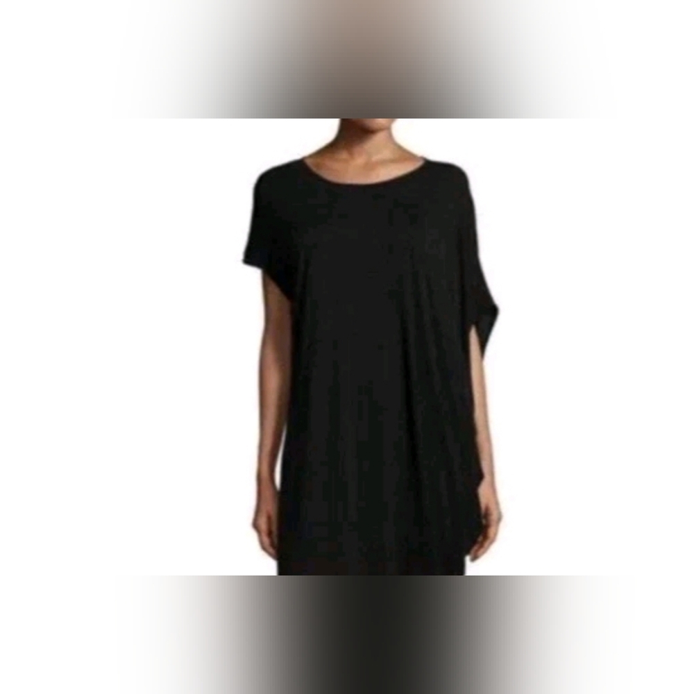 Eileen Fisher Tencel Knit Black Artsy Boho M Tunic Nwt $178 Size Small